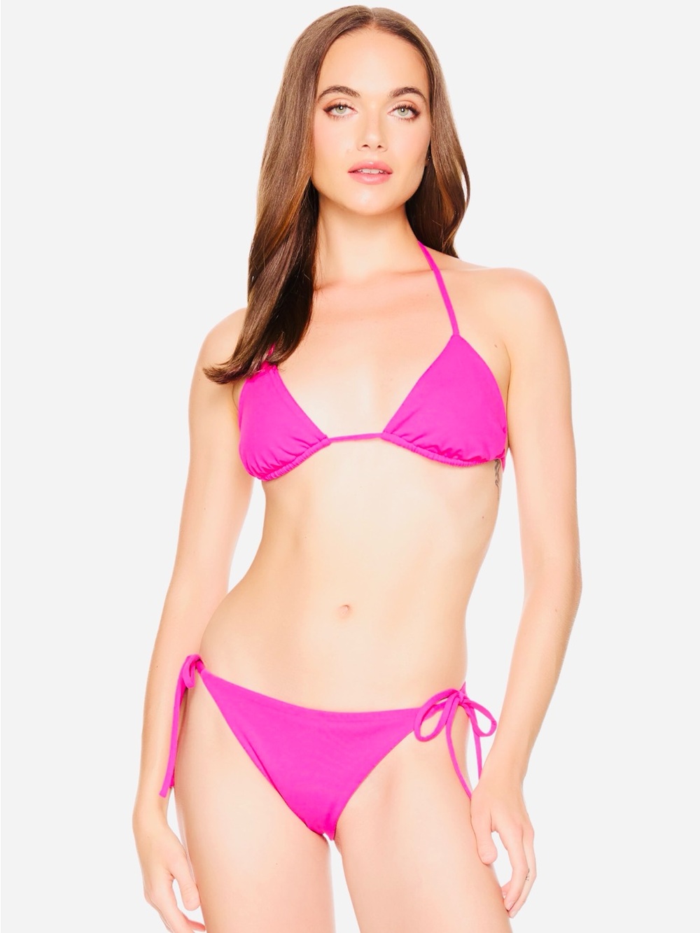 Susana Monaco String Tie Bikini Bottoms Neon Pink Small NWT